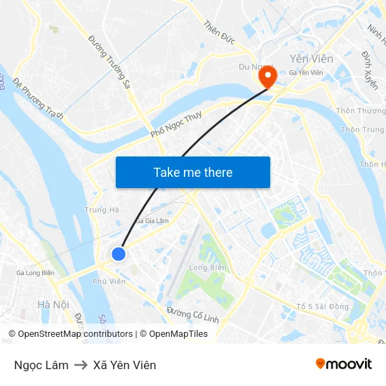 Ngọc Lâm to Xã Yên Viên map