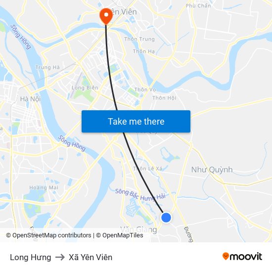 Long Hưng to Xã Yên Viên map