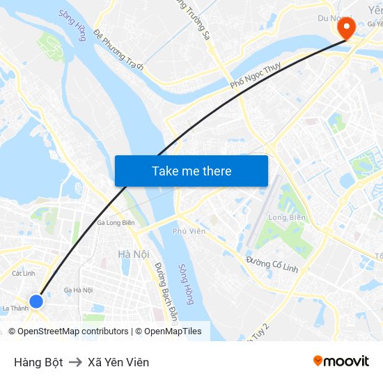 Hàng Bột to Xã Yên Viên map