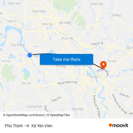 Phú Thịnh to Xã Yên Viên map
