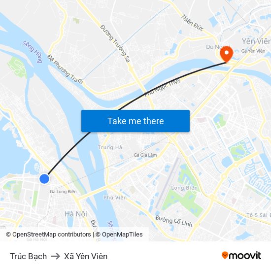 Trúc Bạch to Xã Yên Viên map