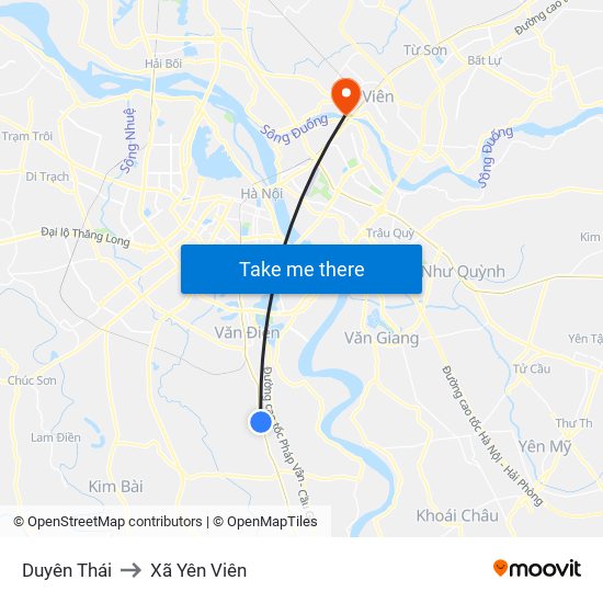 Duyên Thái to Xã Yên Viên map