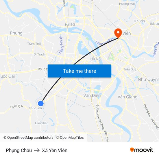 Phụng Châu to Xã Yên Viên map