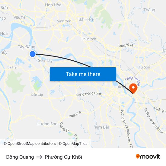 Đông Quang to Phường Cự Khối map