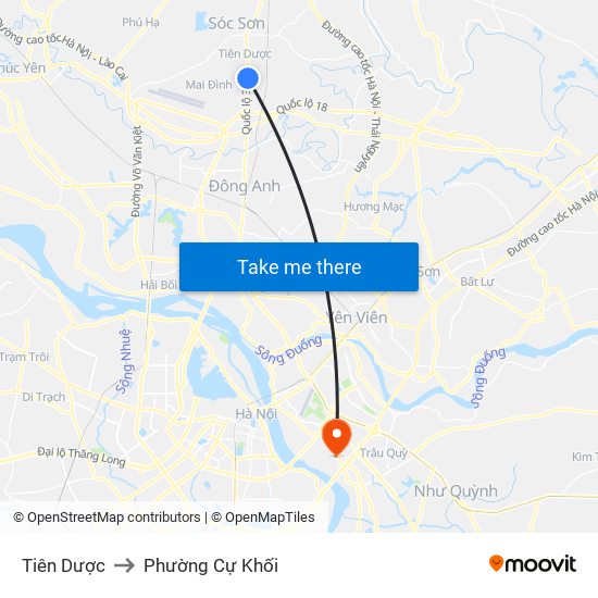 Tiên Dược to Phường Cự Khối map