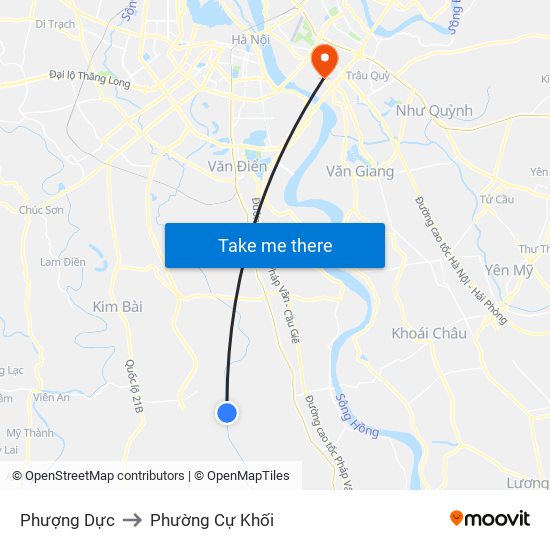 Phượng Dực to Phường Cự Khối map