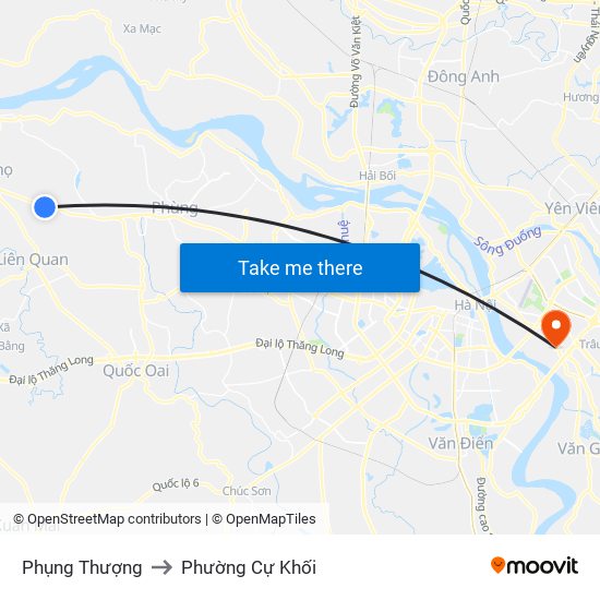 Phụng Thượng to Phường Cự Khối map