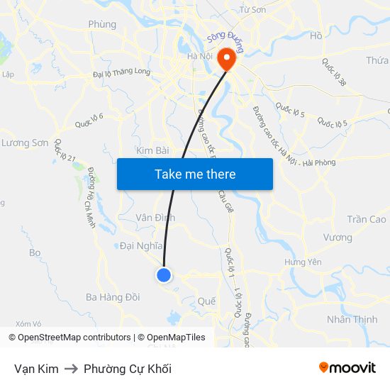 Vạn Kim to Phường Cự Khối map