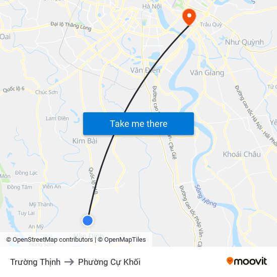 Trường Thịnh to Phường Cự Khối map