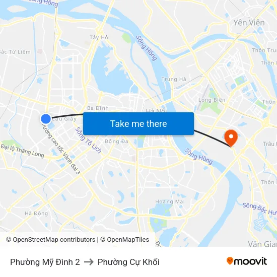 Phường Mỹ Đình 2 to Phường Cự Khối map