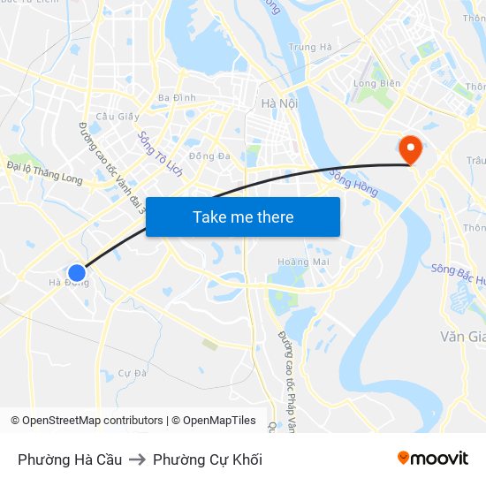 Phường Hà Cầu to Phường Cự Khối map