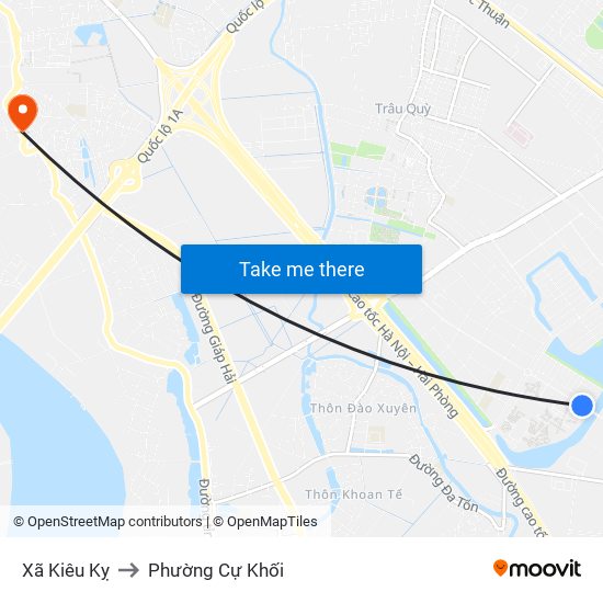 Xã Kiêu Kỵ to Phường Cự Khối map