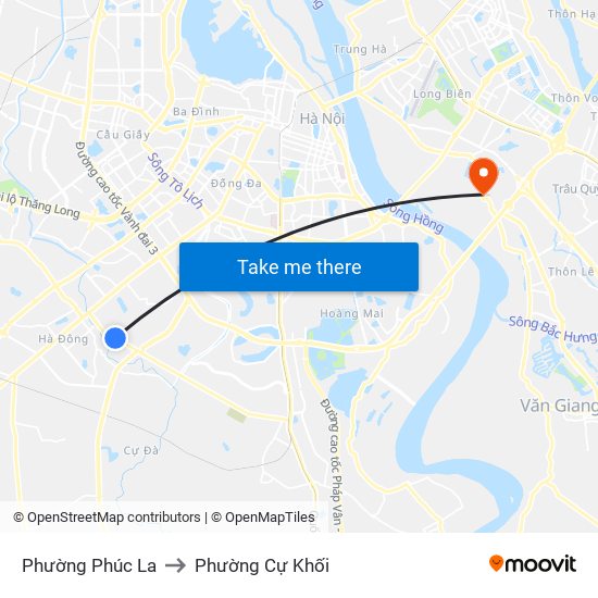 Phường Phúc La to Phường Cự Khối map