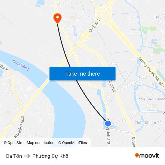 Đa Tốn to Phường Cự Khối map