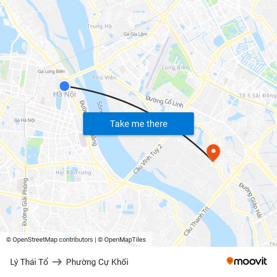 Lý Thái Tổ to Phường Cự Khối map