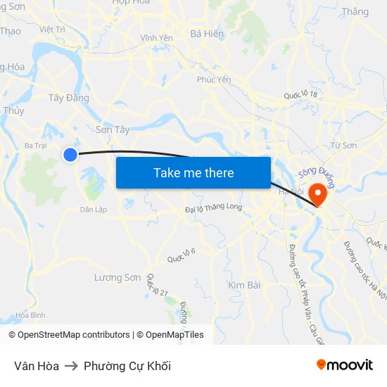 Vân Hòa to Phường Cự Khối map