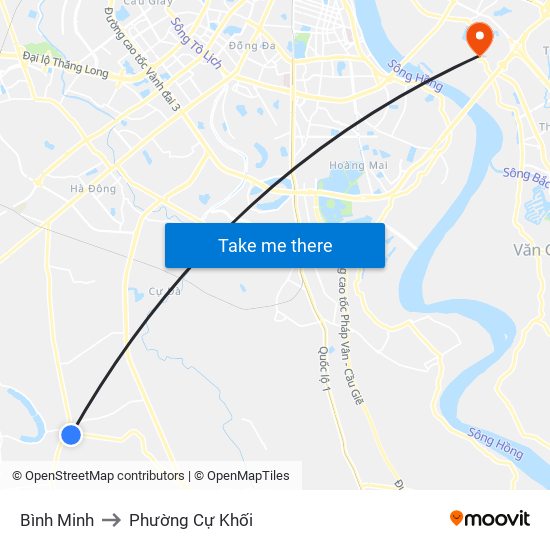 Bình Minh to Phường Cự Khối map