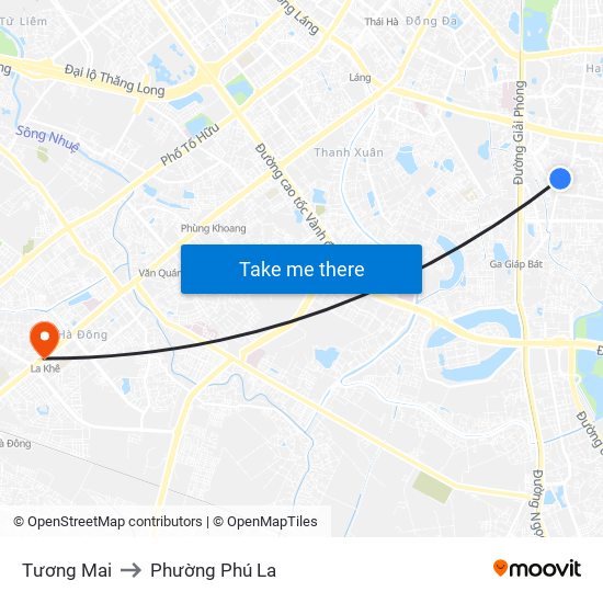 Tương Mai to Phường Phú La map