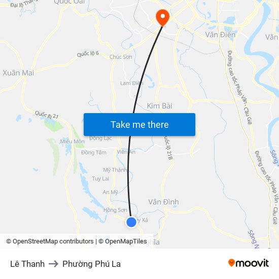 Lê Thanh to Phường Phú La map