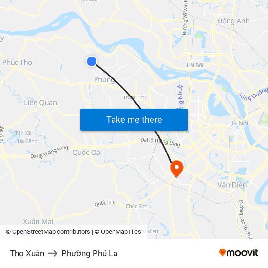 Thọ Xuân to Phường Phú La map