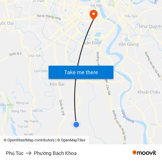 Phú Túc to Phường Bách Khoa map