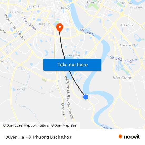 Duyên Hà to Phường Bách Khoa map