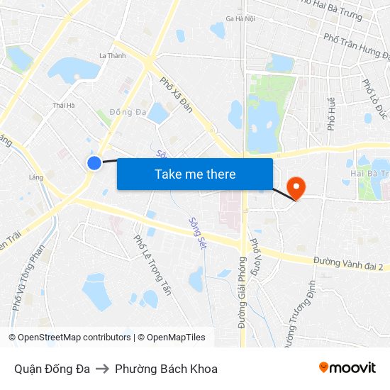 Quận Đống Đa to Phường Bách Khoa map