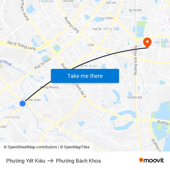 Phường Yết Kiêu to Phường Bách Khoa map