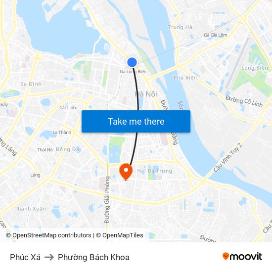 Phúc Xá to Phường Bách Khoa map