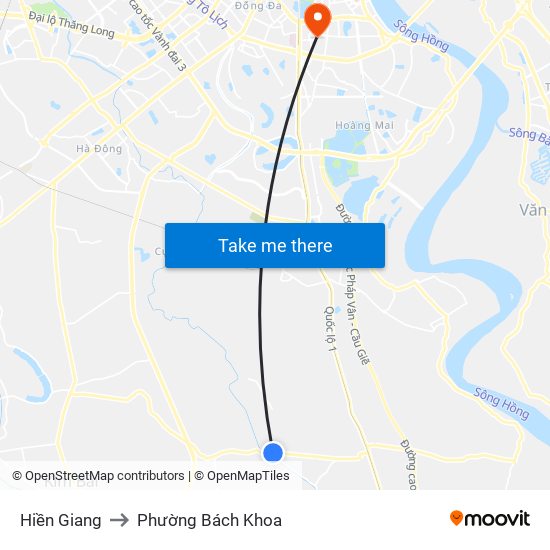 Hiền Giang to Phường Bách Khoa map