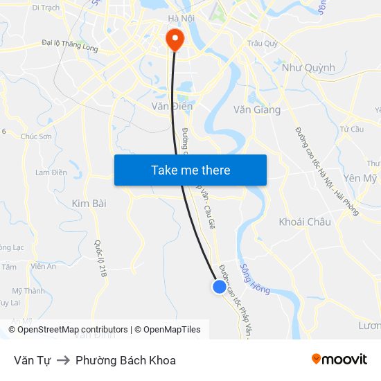 Văn Tự to Phường Bách Khoa map