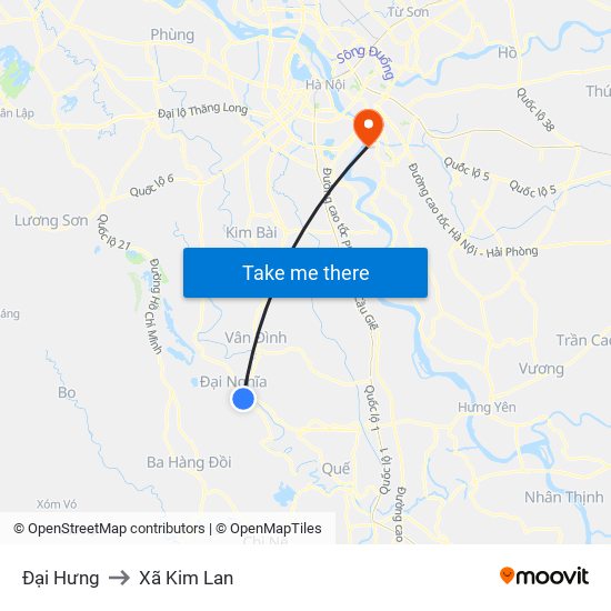 Đại Hưng to Xã Kim Lan map