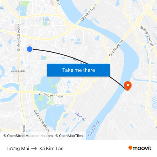 Tương Mai to Xã Kim Lan map