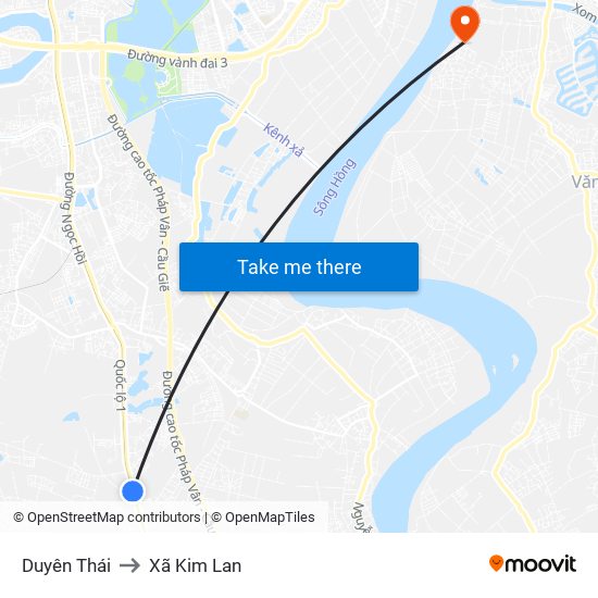 Duyên Thái to Xã Kim Lan map