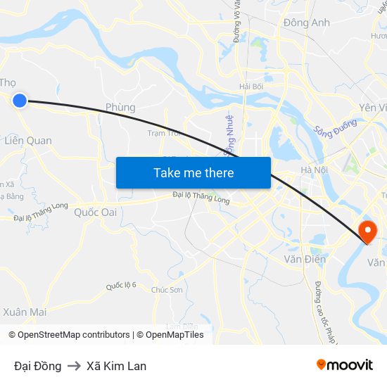 Đại Đồng to Xã Kim Lan map