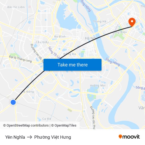 Yên Nghĩa to Phường Việt Hưng map