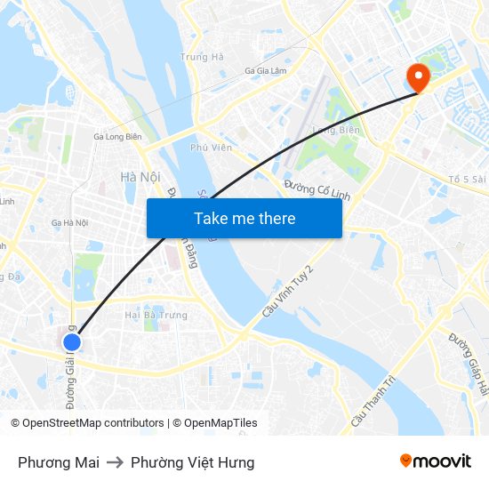 Phương Mai to Phường Việt Hưng map