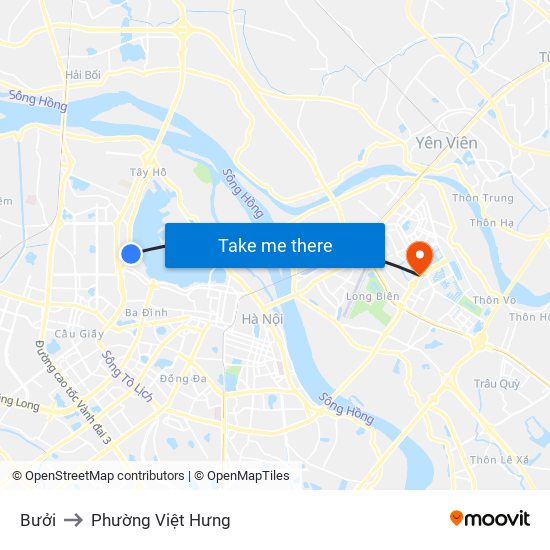 Bưởi to Phường Việt Hưng map
