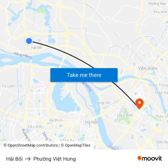 Hải Bối to Phường Việt Hưng map