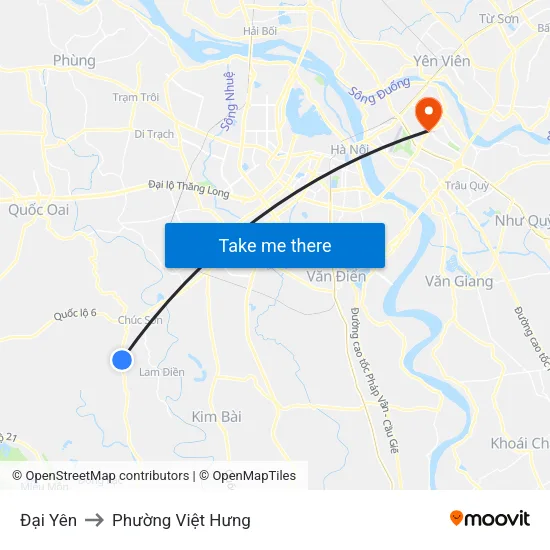 Đại Yên to Phường Việt Hưng map
