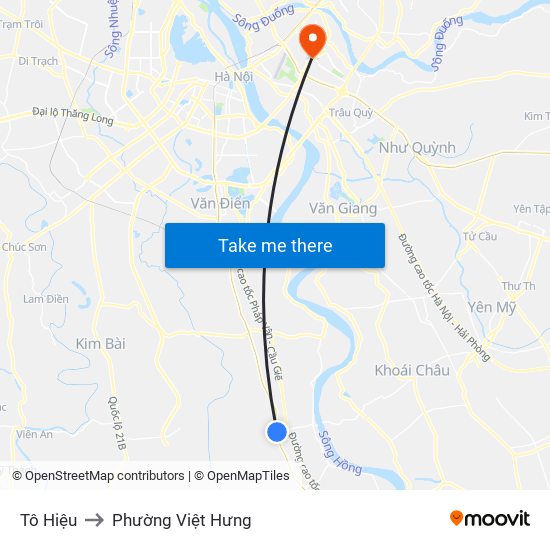 Tô Hiệu to Phường Việt Hưng map