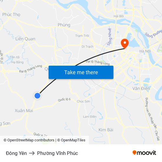 Đông Yên to Phường Vĩnh Phúc map
