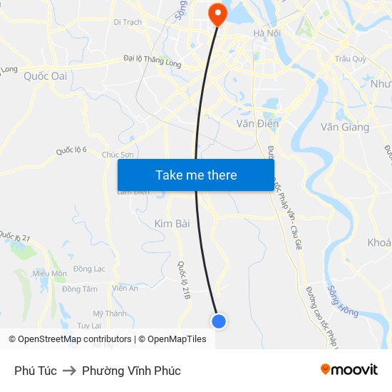 Phú Túc to Phường Vĩnh Phúc map