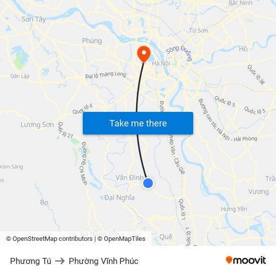 Phương Tú to Phường Vĩnh Phúc map