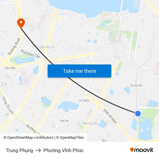 Trung Phụng to Phường Vĩnh Phúc map