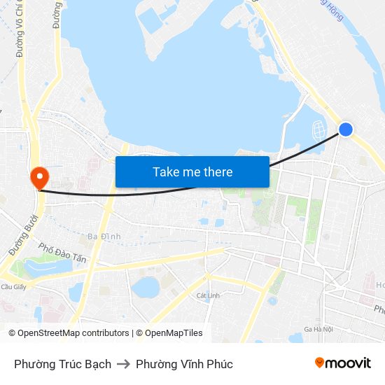 Phường Trúc Bạch to Phường Vĩnh Phúc map