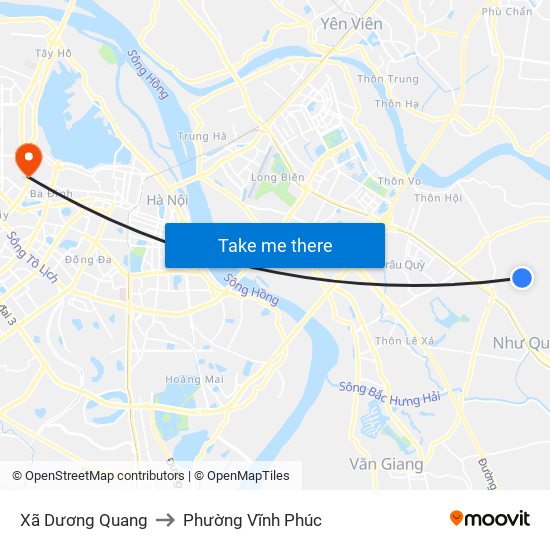 Xã Dương Quang to Phường Vĩnh Phúc map