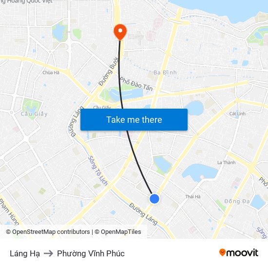 Láng Hạ to Phường Vĩnh Phúc map