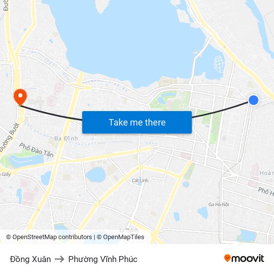 Đồng Xuân to Phường Vĩnh Phúc map