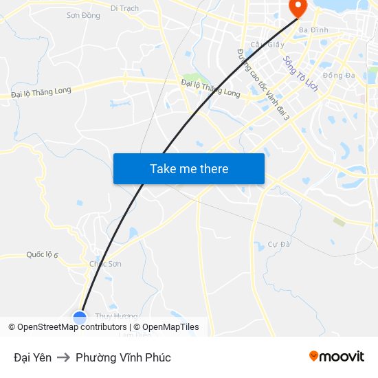 Đại Yên to Phường Vĩnh Phúc map
